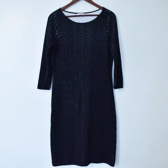 chinese dress ladies Calvin Klein Black Size 6 Lace Short Sleeveless Dress – True Fashionistas main image 0